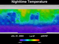 Orbit 25787nighttime surface temperature map