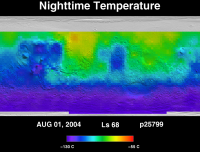 Orbit 25799nighttime surface temperature map
