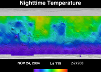 Orbit 27203nighttime surface temperature map