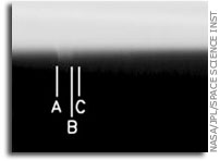 NASA Cassini Image:  Fingerprints of an Unseen Moon?