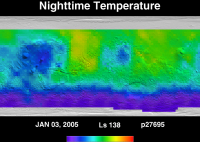 Orbit 27695nighttime surface temperature map