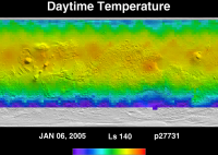 Orbit 27731daytime surface temperature map