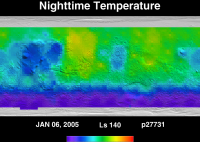 Orbit 27731nighttime surface temperature map