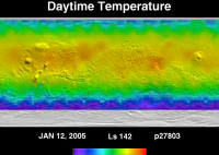 Orbit 27803daytime surface temperature map