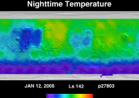 Orbit 27803nighttime surface temperature map