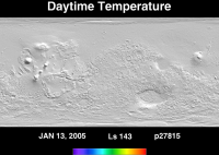 Orbit 27815daytime surface temperature map