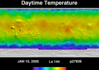 Orbit 27839daytime surface temperature map