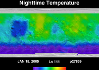 Orbit 27839nighttime surface temperature map