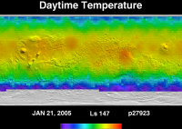 Orbit 27923daytime surface temperature map
