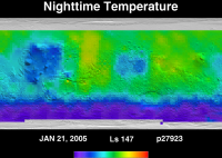 Orbit 27923nighttime surface temperature map