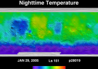 Orbit 28019nighttime surface temperature map