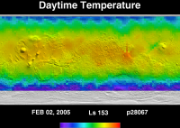 Orbit 28067daytime surface temperature map