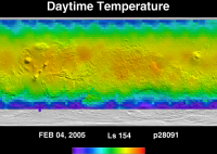 Orbit 28091daytime surface temperature map