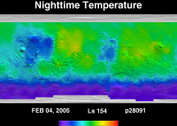 Orbit 28091nighttime surface temperature map