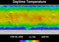 Orbit 28103daytime surface temperature map