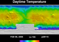 Orbit 28115daytime surface temperature map