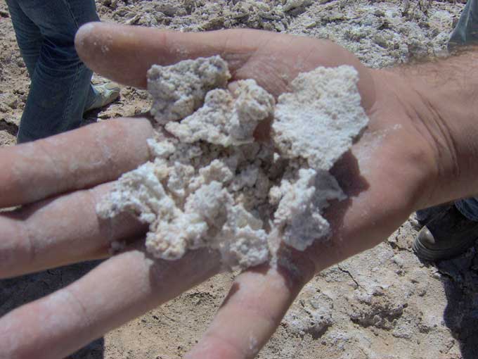 salty rocks from desert