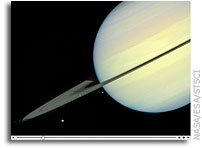 Hubble Movie: Saturn and Rings Tilted Edge-on Toward the Sun