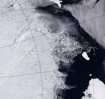 NASA MODIS Image of the Day: February 12, 2007 – Clouds over Ice