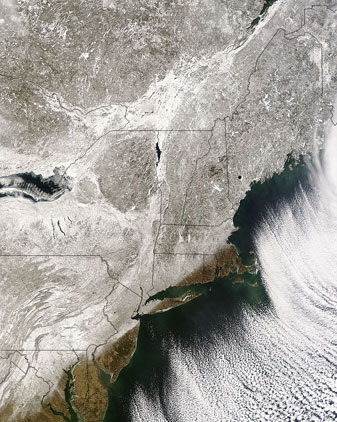 NASA MODIS Image of the Day: February 24, 2007 – Snow over the Northeast United States