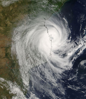NASA MODIS Image of the Day: February 26, 2007 – Tropical Cyclone Favio Over Mozambique