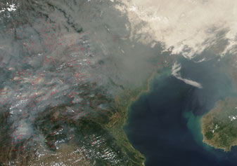 NASA MODIS Image of the Day: April 6, 2007 – Fires in Southeast Asia