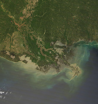 NASA MODIS Image of the Day: April 21, 2007 – The Mississippi River Delta