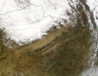 NASA MODIS Image of the Day: May 6, 2007 – Dust Storm over Kazakhstan