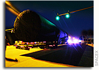 Falcon 9 First Stage Flight Tank Arrives at Cape Canaveral
