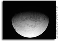 NASA Cassini Enceladus Polar Flyby Image 12 March 2008