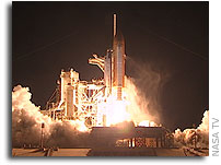 NASA’S Shuttle Discovery Heads to Station After Predawn Launch