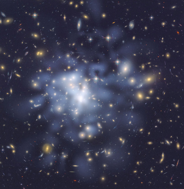 Hubble - Abell 1689 - Dark Matter Map Yields Clues to Galaxy Cluster Growth