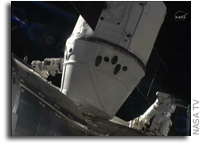 Dragon Becomes First Commercial Spacecraft to Attach to the Space Station