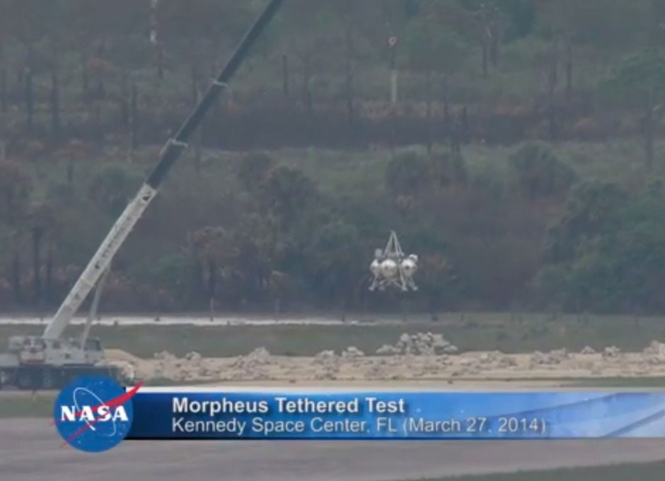 NASA Morpheus Completes Tethered Flight With Test of Hazard Avoidance System