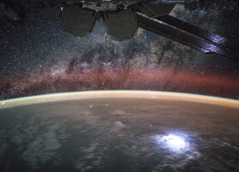 Lighting Strike Captured From Orbit