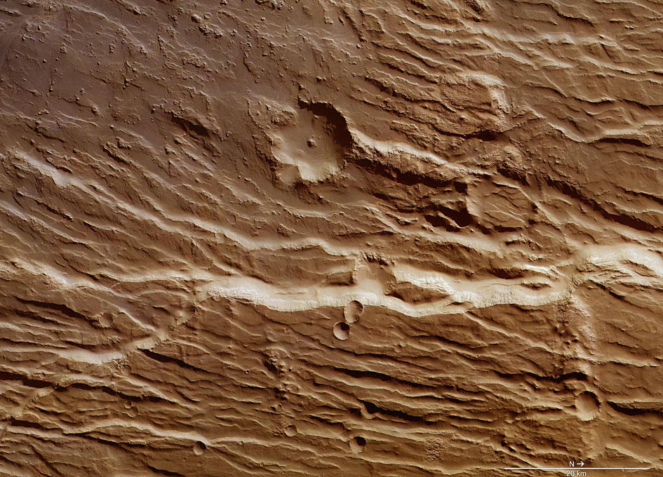 Cliffs at Claritas Rupes Escarpment on Mars