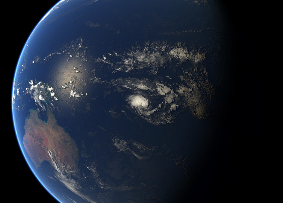 Orbital View of Tropical Cyclone Amos As It Grows