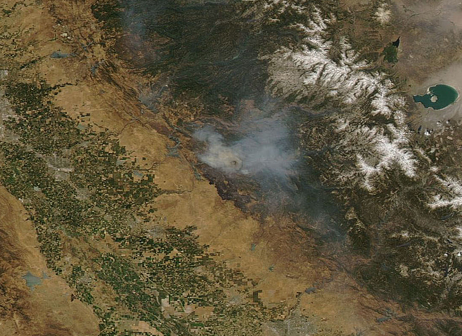 Orbital View Of Smoke From California’s Long Valley Wildfire