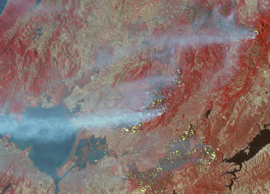 Destructive Northern California Fires Viewed From Space