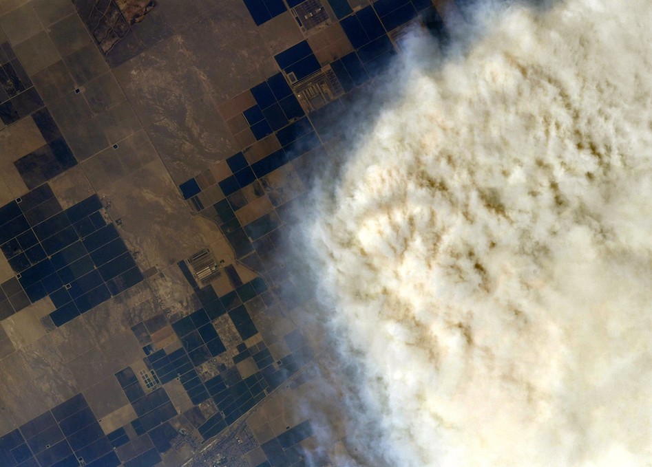 Smoke Clouds Over Crops As Seen From The Space Station