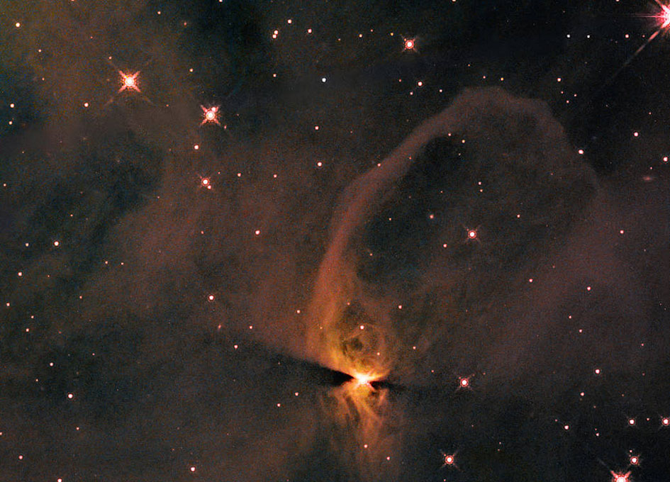 Hubble Spies Newly Forming Star Incubating in IC 2631