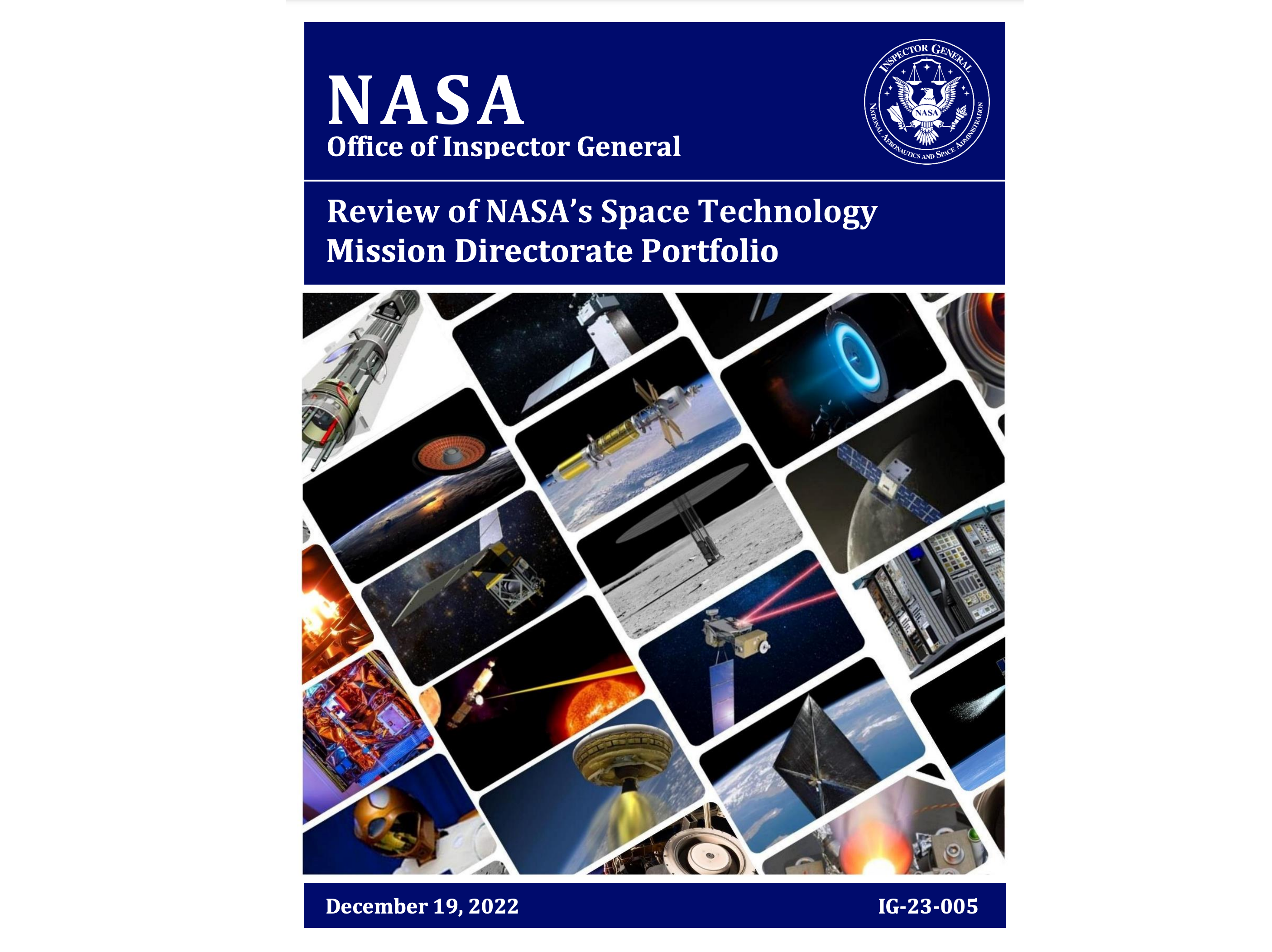 NASA OIG: Review of NASA’s Space Technology Mission Directorate Portfolio