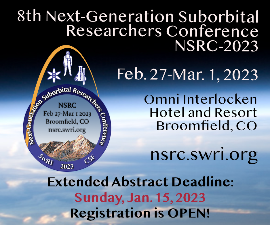 Next-Generation Suborbital Researches Conference, February 27 - March 1, 2023