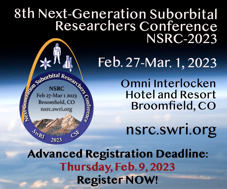 Next-Generation Suborbital Researches Conference, February 27 - March 1, 2023